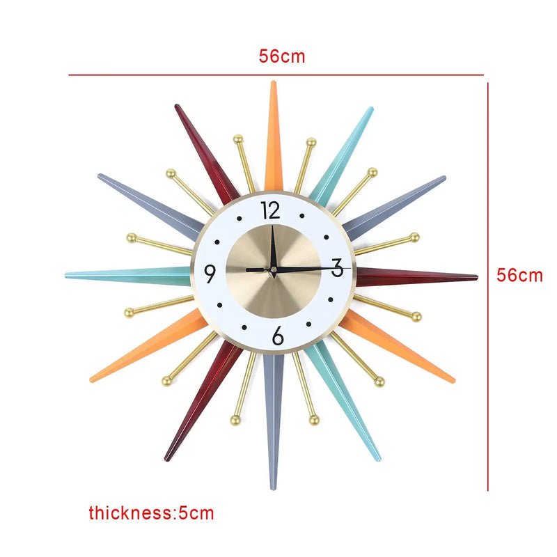 The Astoria Spun Brass Sunburst Wall Clock