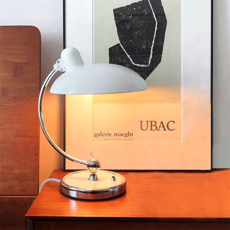 Dresden Collection | Tapered-Leg Brass-Accented Walnut & Brass Bedside Lamp - showcasing full sculptural form and curated finish in a Mid-Century Modern bedroom setting.