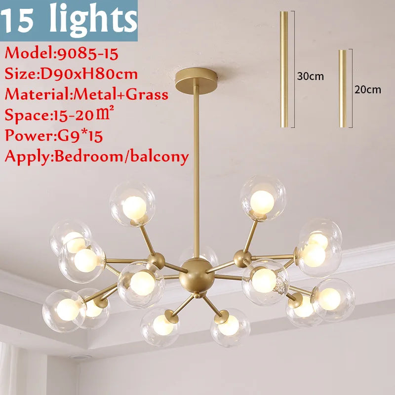 The Astoria Multi-Sphere Glass Chandelier