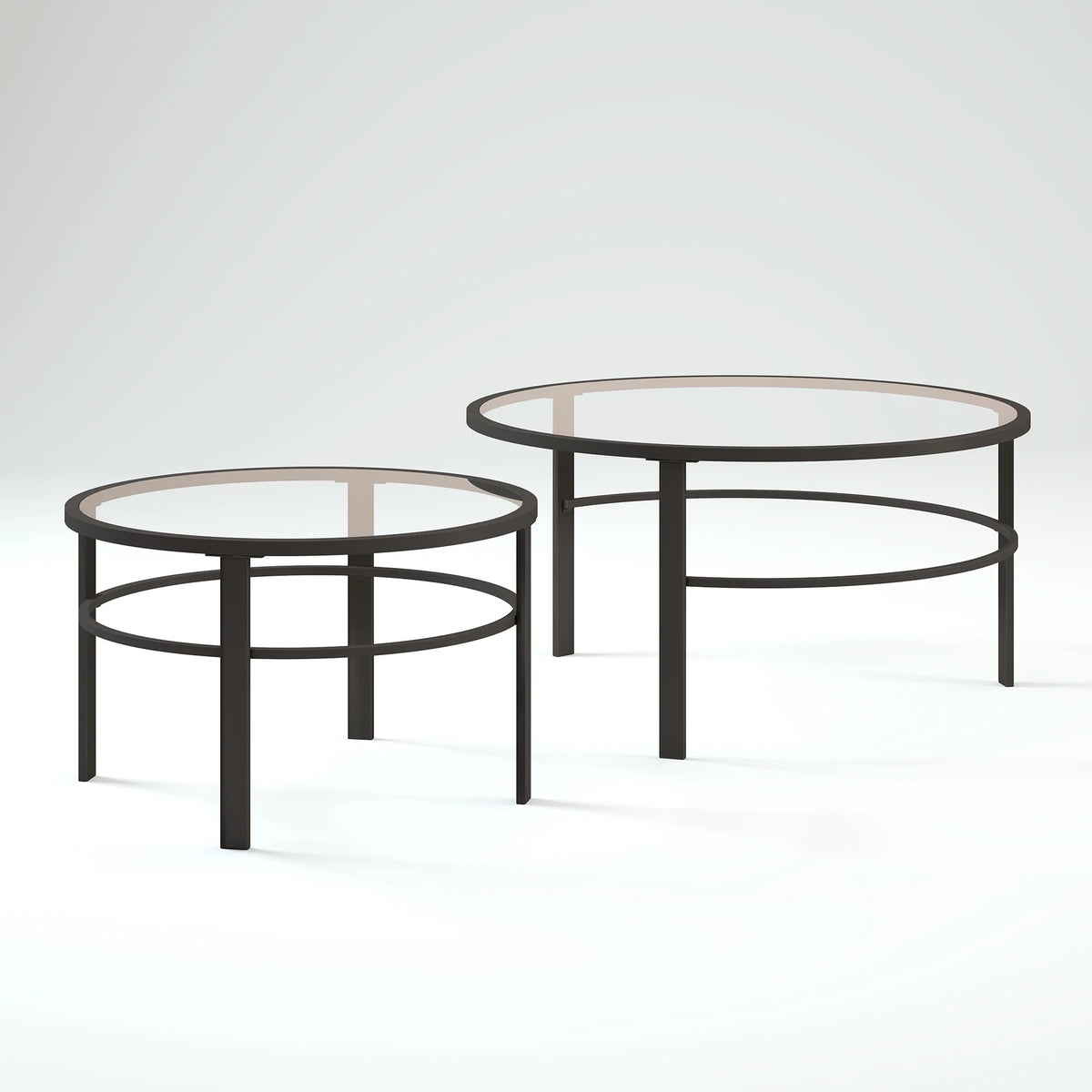 Gaia round Nested Coffee Table, Blackened Bronze