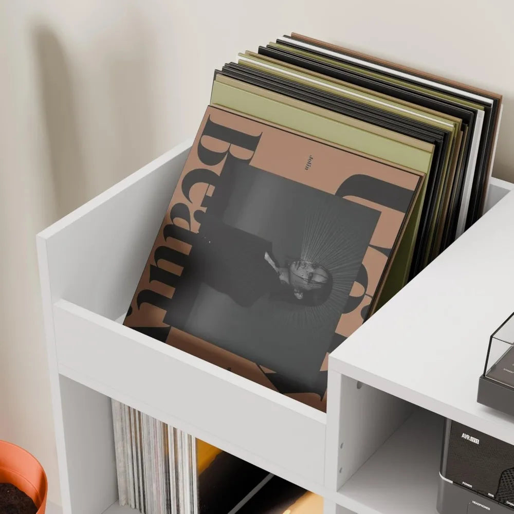Ellington Collection | Tapered-Leg Brass-Accented Walnut Record Console - featuring close-up joinery and artisanal finish quality in a Mid-Century Modern entryway setting.