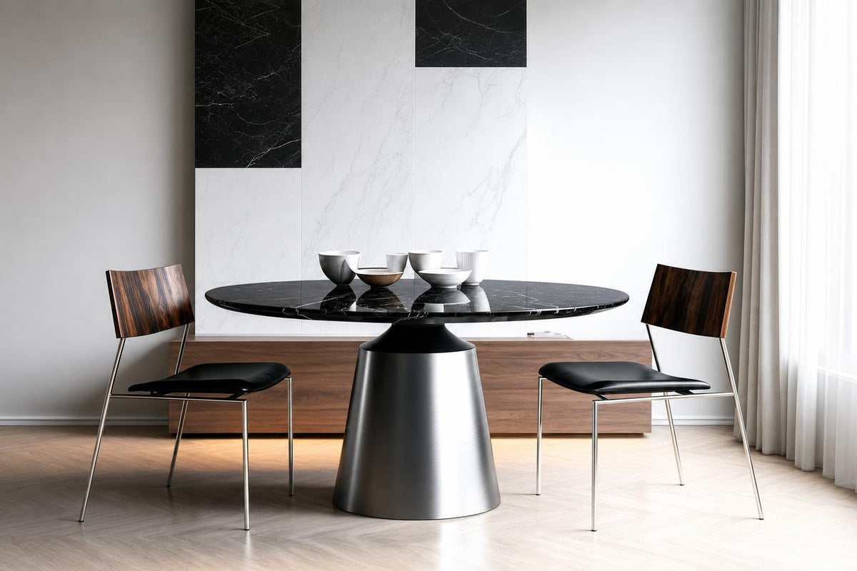 The Fontaine Teak & Steel Outdoor Dining Set