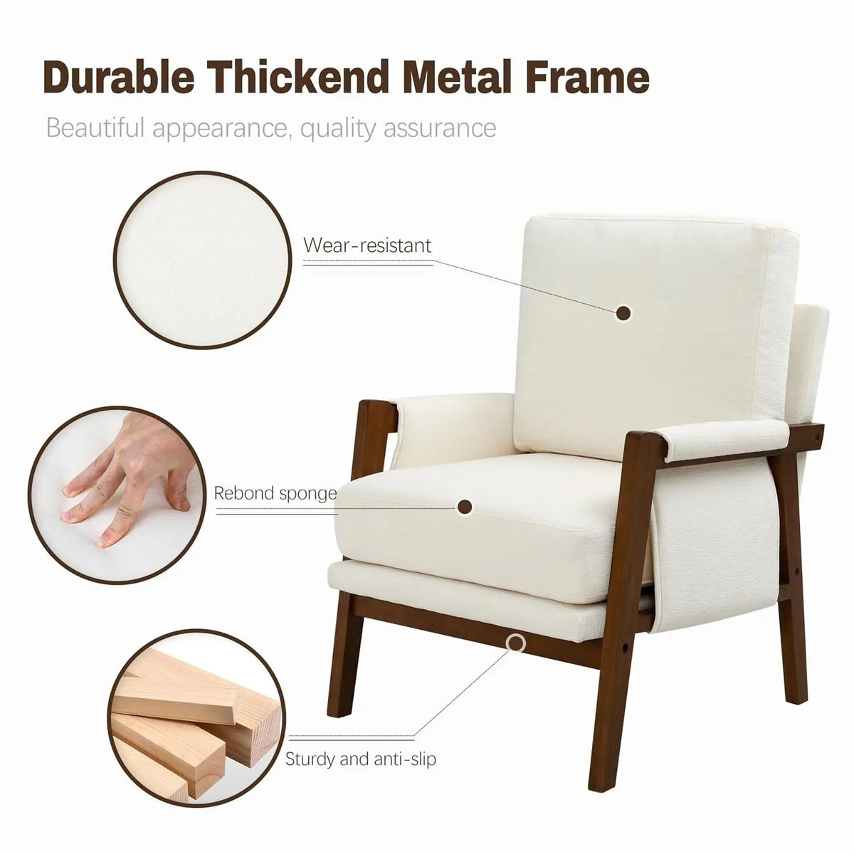 Ellington Collection | Tapered-Leg Brass-Accented Walnut & Brass Accent Chair - exhibiting shadow play and geometric silhouette detail in a Mid-Century Modern living room setting.